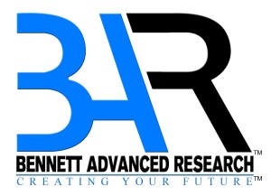 The acronym of the company B A R over the name of the company Bennett Advanced Research